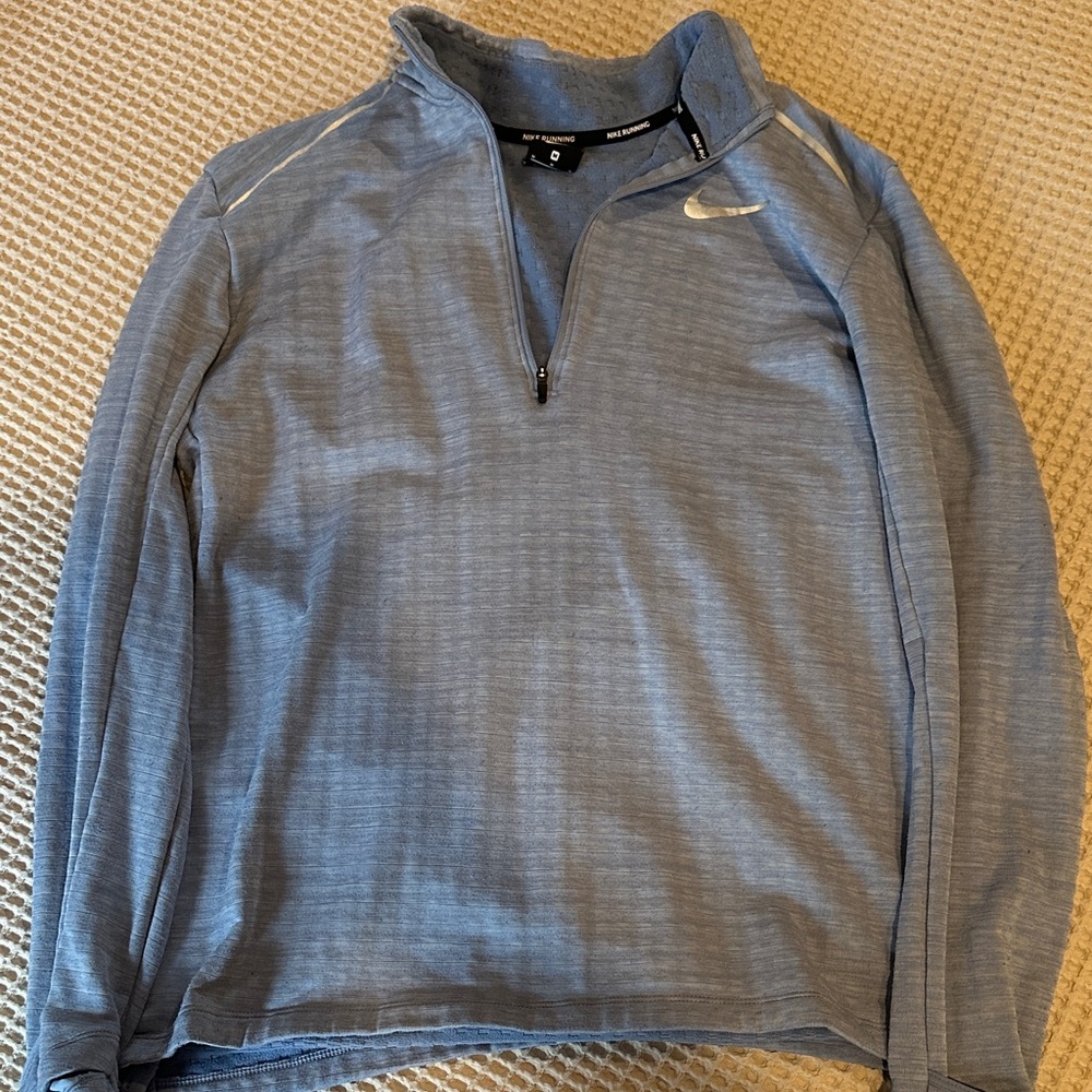 Nike Heather Gray Quarter-Zip Top